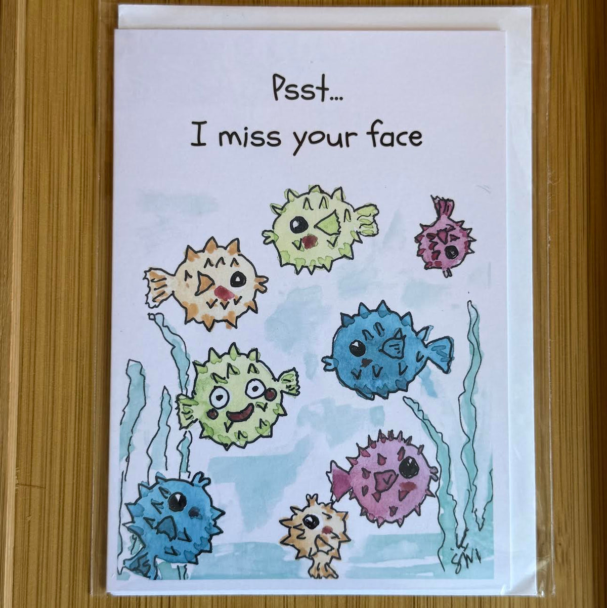 Greeting Card - miss your face by Suzanne Brazil