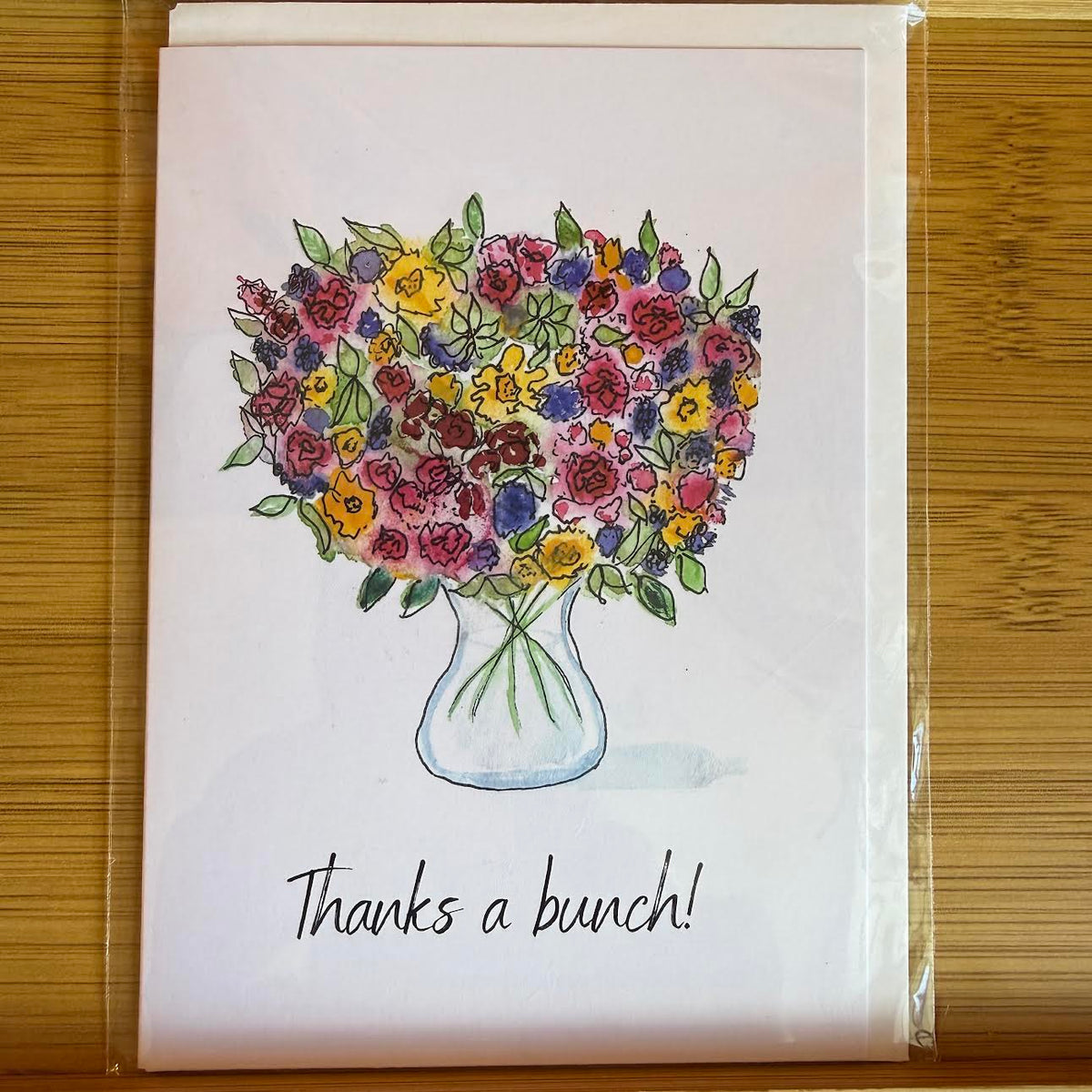 Greeting Card - thank you bouquet by Suzanne Brazil