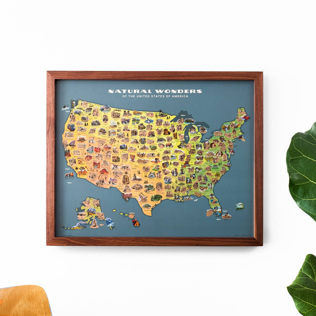 Native Maps Natural Wonders Scratch Off Print + National Parks