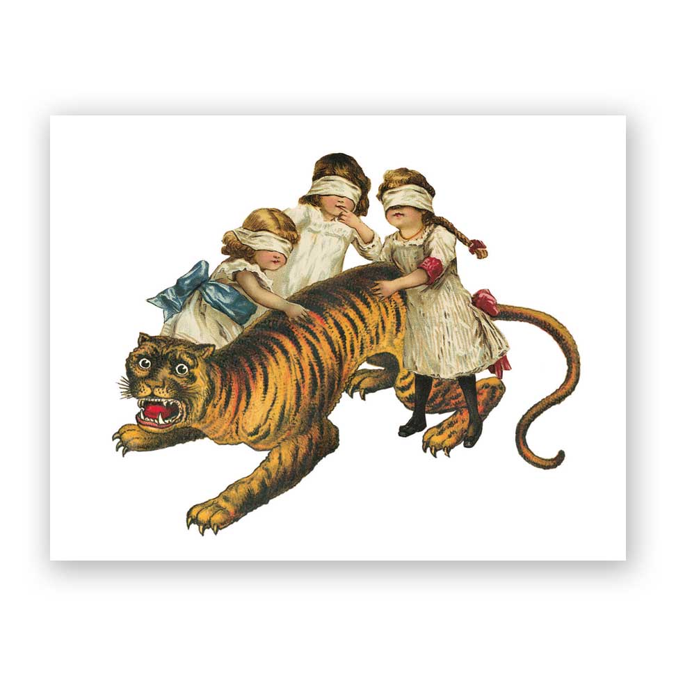 Greeting Card - Children and Tiger Birthday