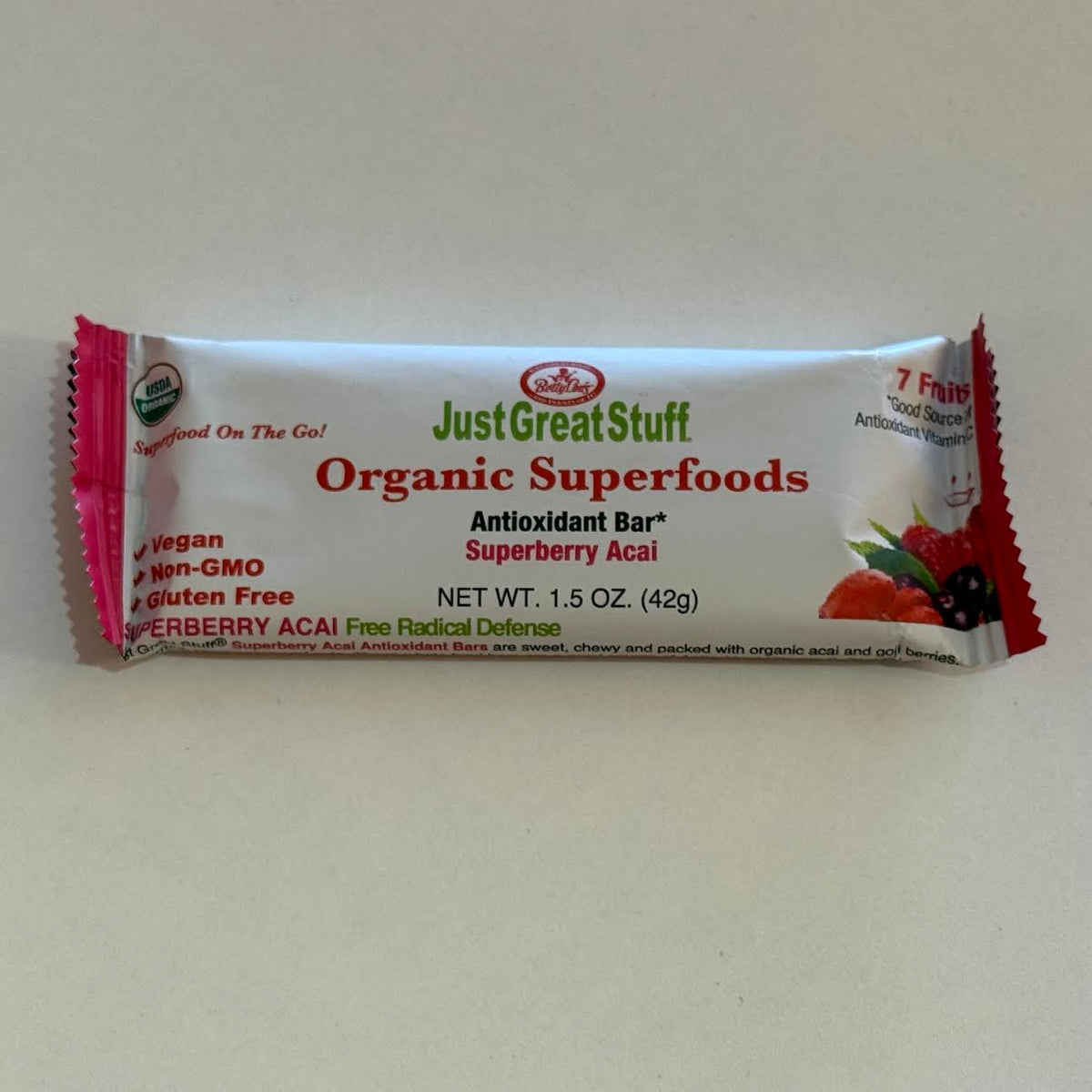 Betty Lou's Just Great Stuff Fruit & Veggie Bars Superberry Acai