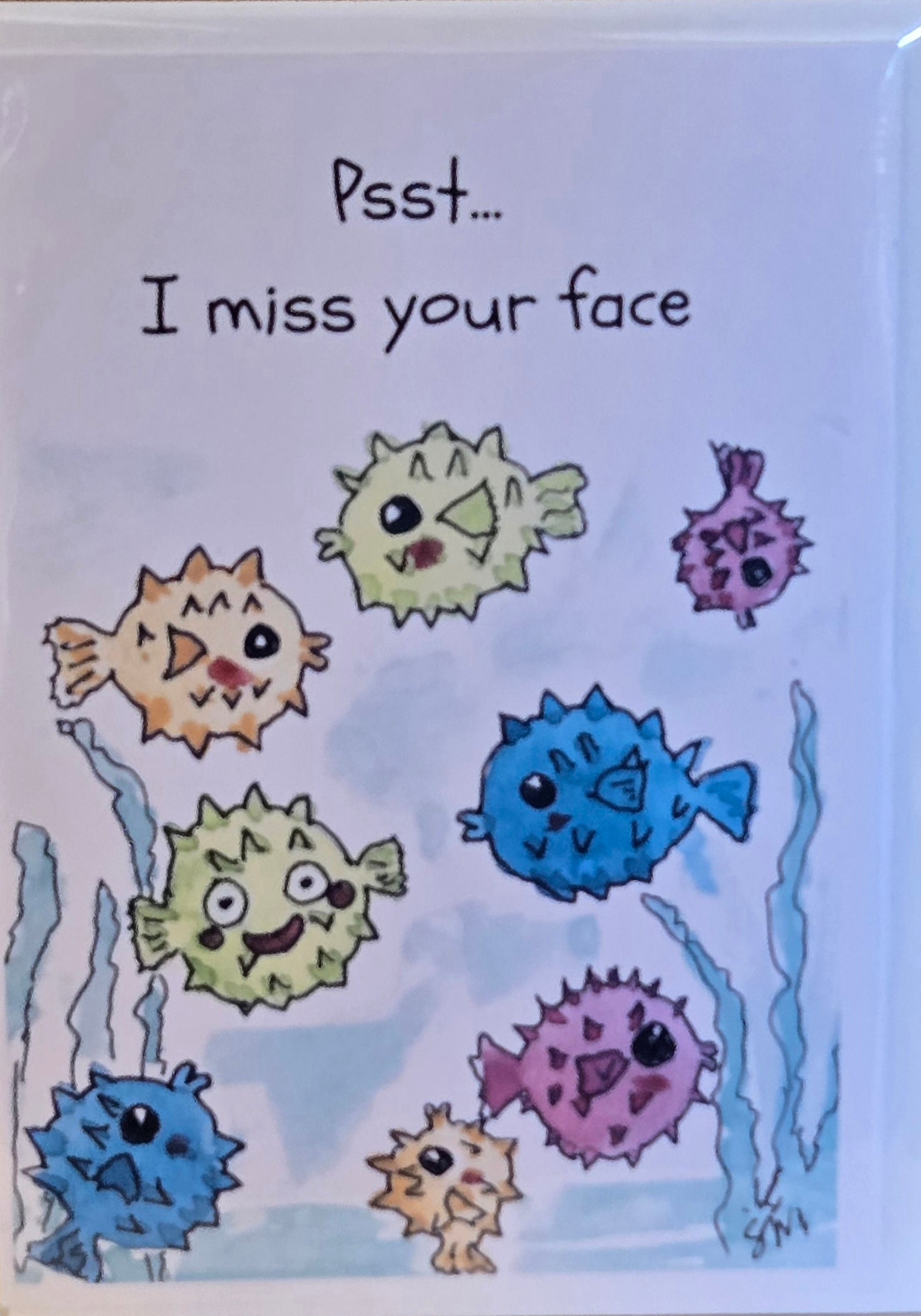 Greeting Card - miss your face by Suzanne Brazil