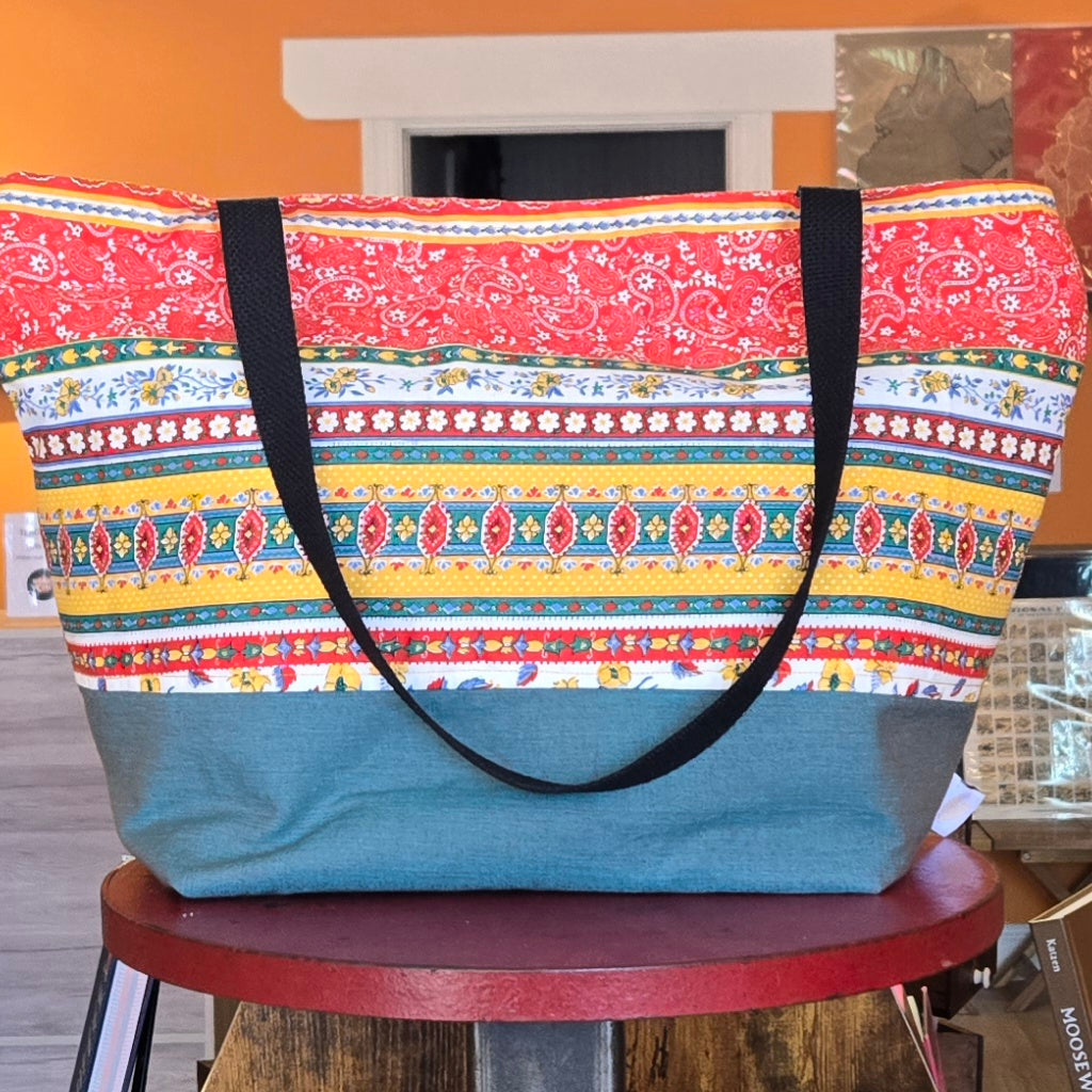 Handmade in Wilmington 100% cotton fabric tote