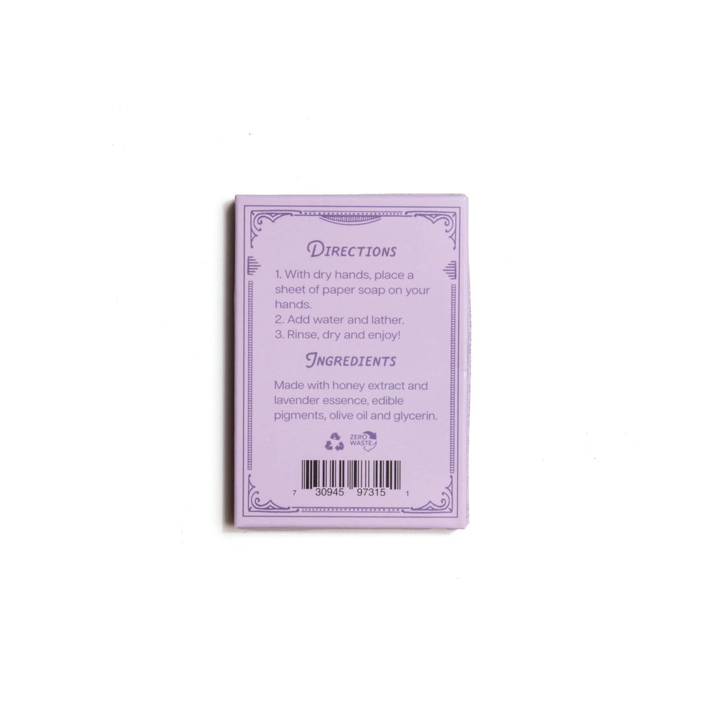 Flower Market Paper Soap – Lavender Honey Scent, Travel Size, 50 Sheets
