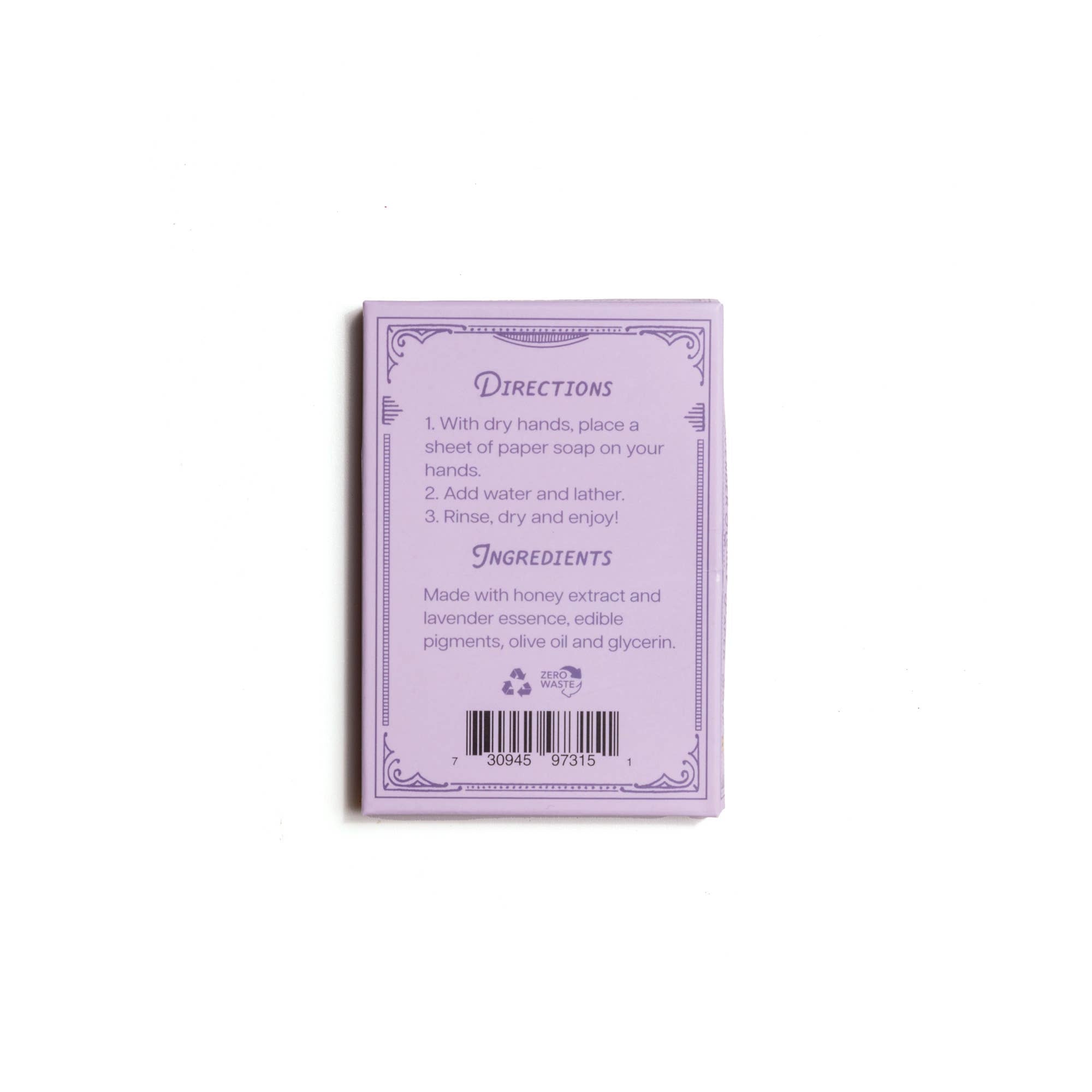 Flower Market Paper Soap – Lavender Honey Scent, Travel Size, 50 Sheets