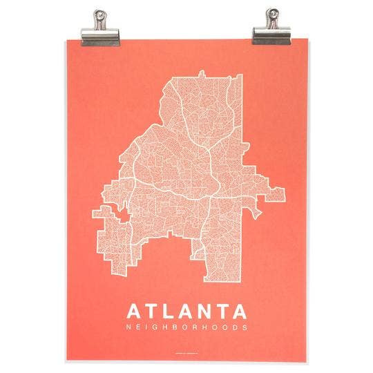 Native Maps Atlanta, GA Neighborhood City Map Poster