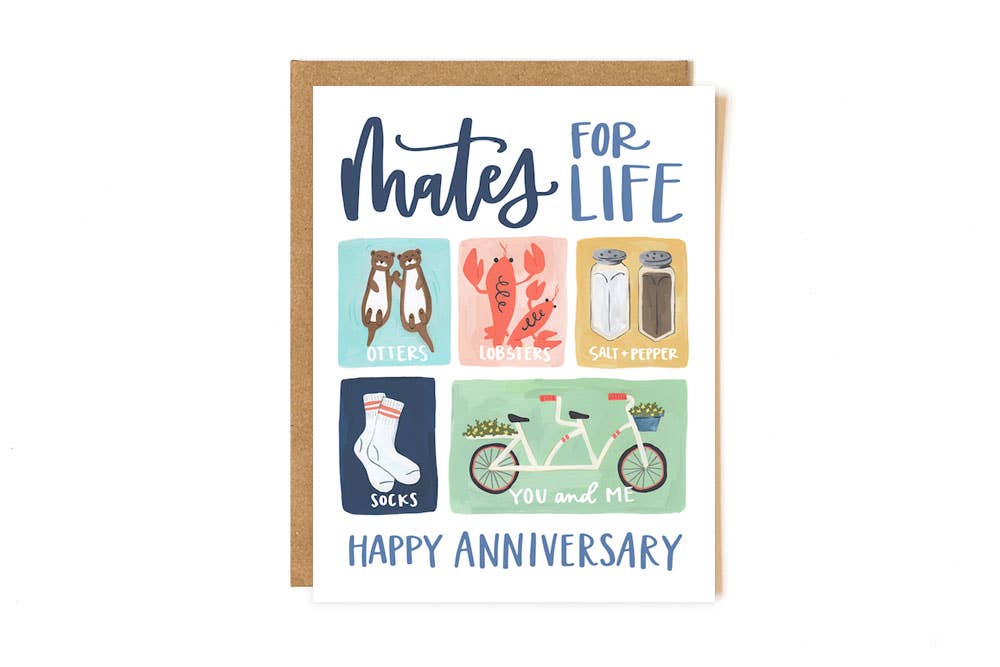 Greeting Card - Mates for Life Love Anniversary