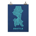 Native Maps Seattle, WA Neighborhood City Map Poster