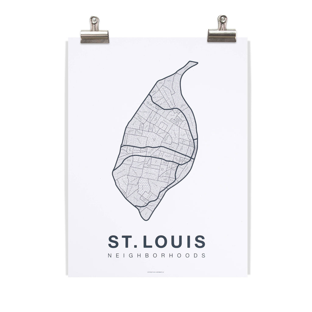 Native Maps St. Louis, MO Neighborhood City Map Poster