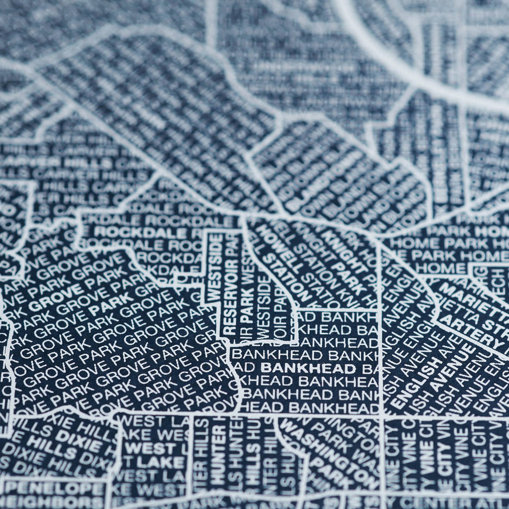 Native Maps Atlanta, GA Neighborhood City Map Poster
