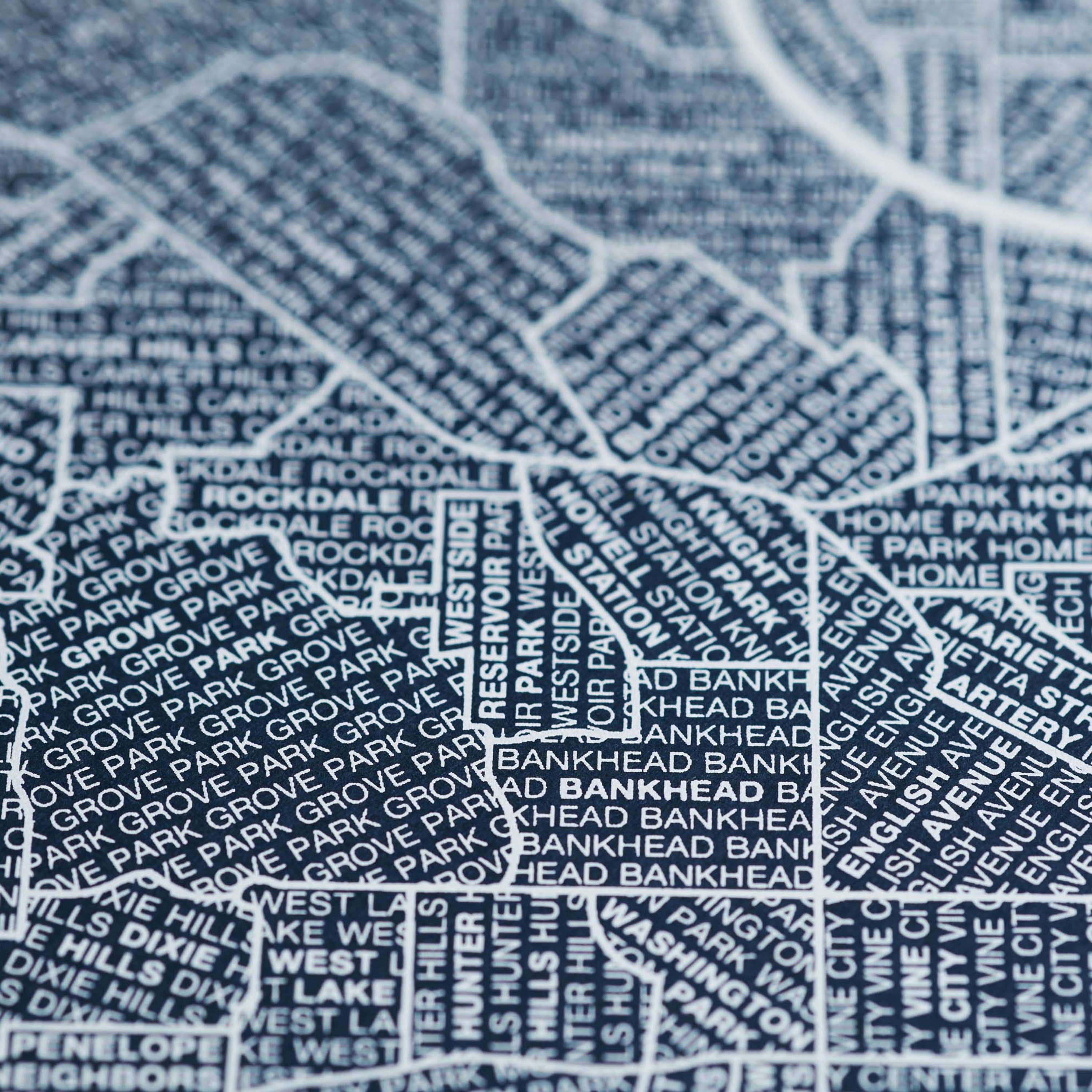 Native Maps Atlanta, GA Neighborhood City Map Poster