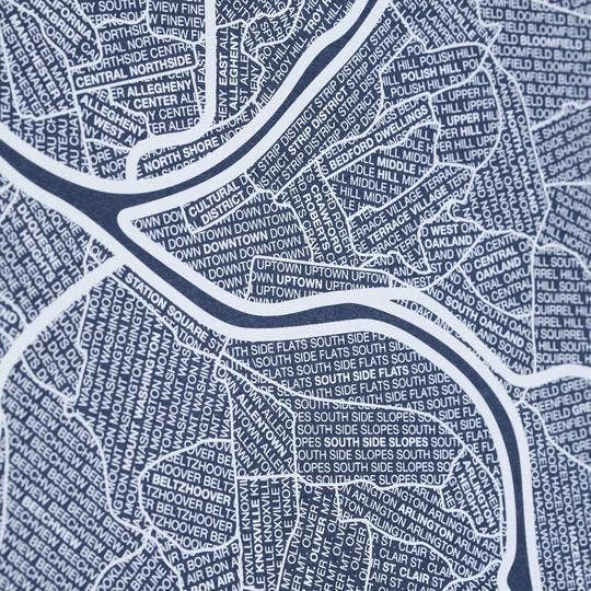 Native Maps Pittsburgh, PA Neighborhood City Map Poster