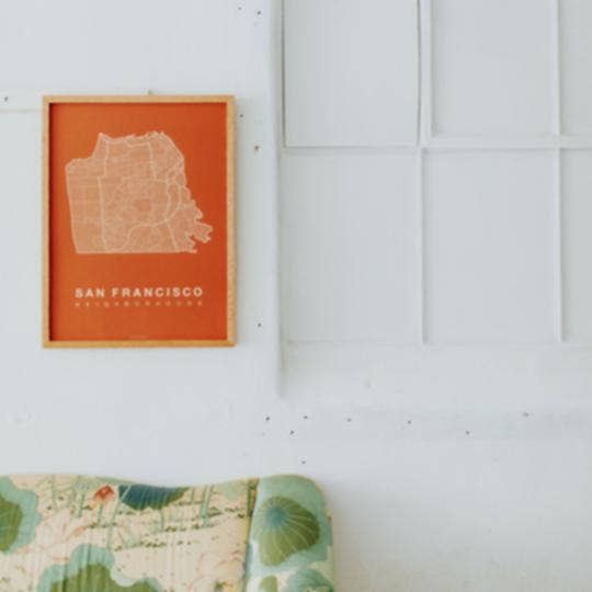 Native Maps San Francisco, CA Neighborhood City Map Poster