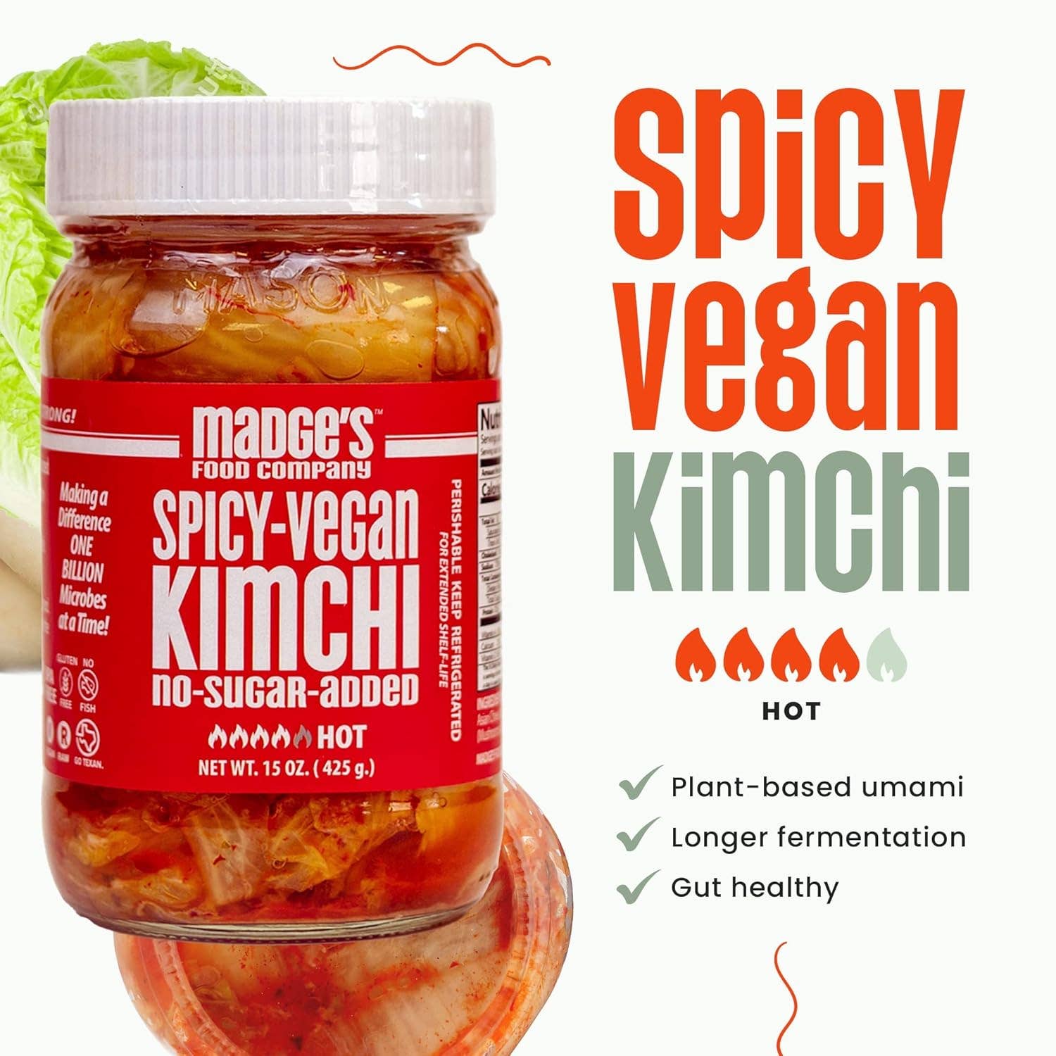 Madge's Vegan Kimchi Spicy, 15 oz