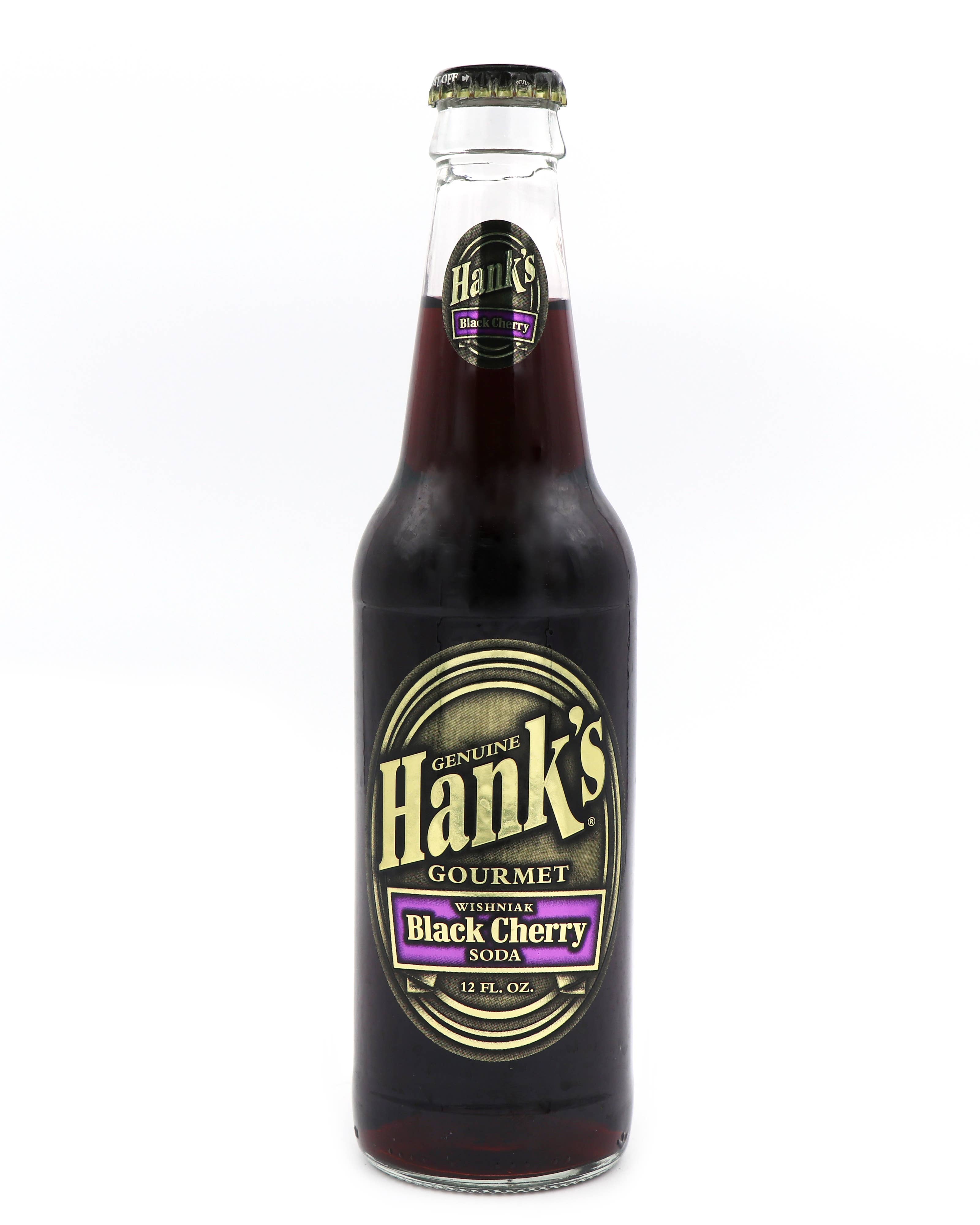 Hank's Black Cherry Soda, 12oz Glass Bottle