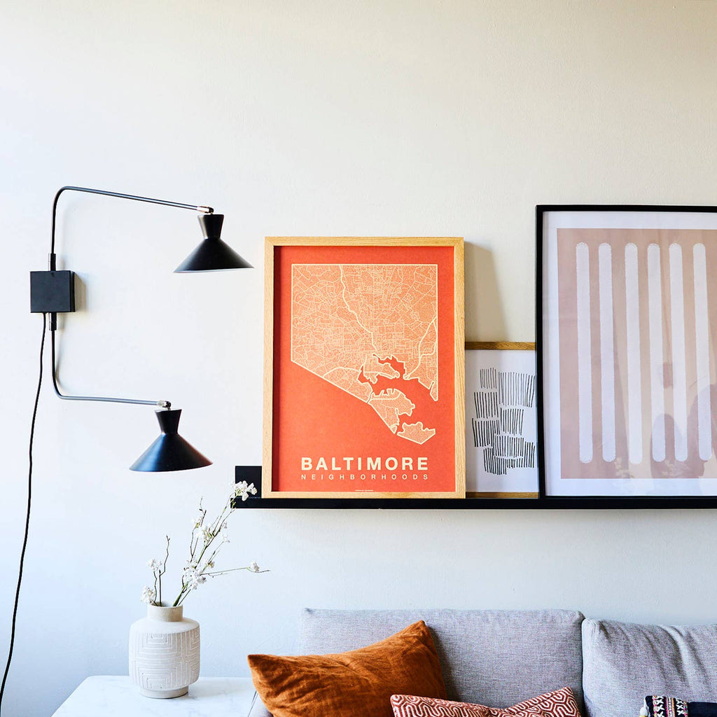 Native Maps Baltimore, MD Neighborhood City Map Poster
