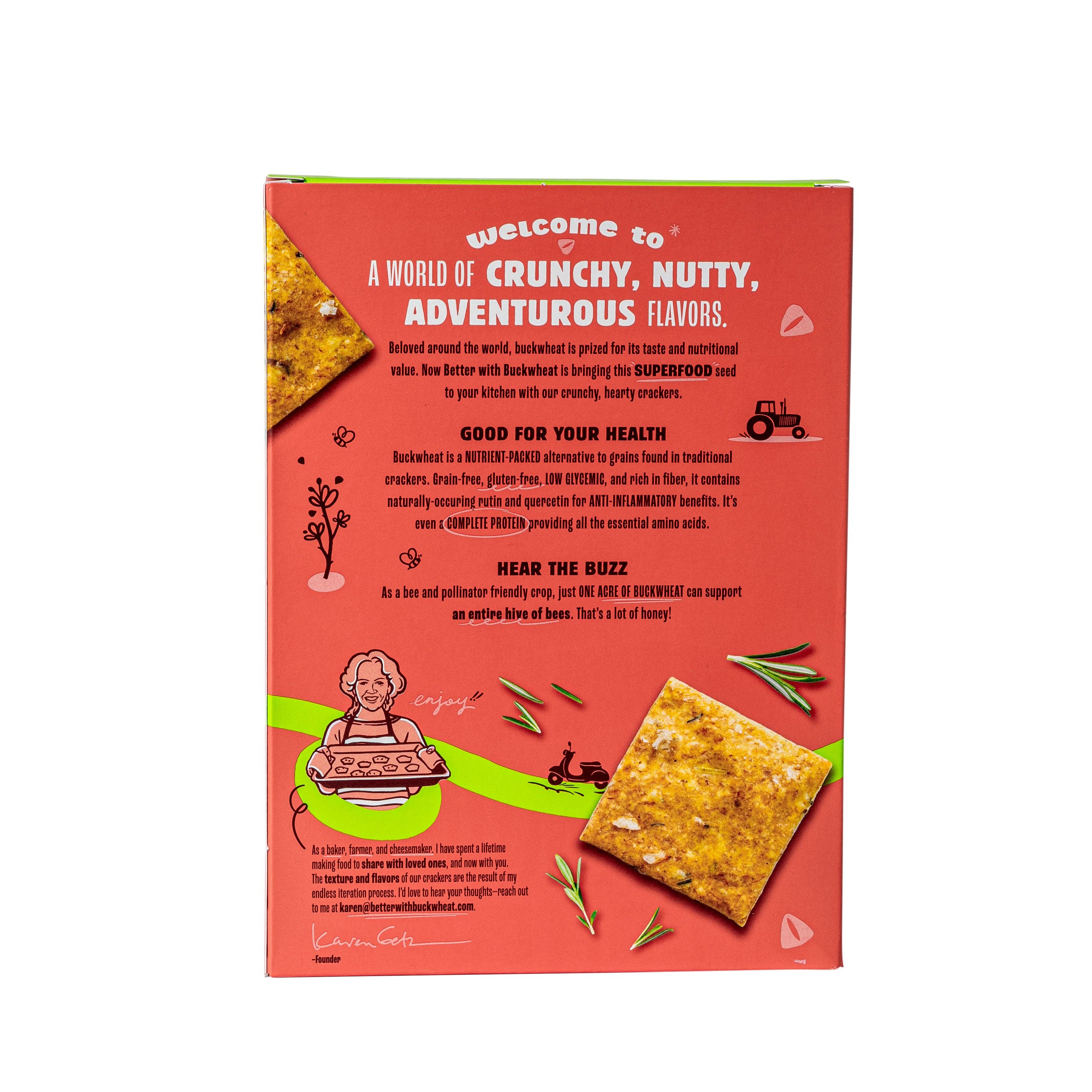 Better with Buckwheat Rosemary + Herbs Crackers | Gluten-Free