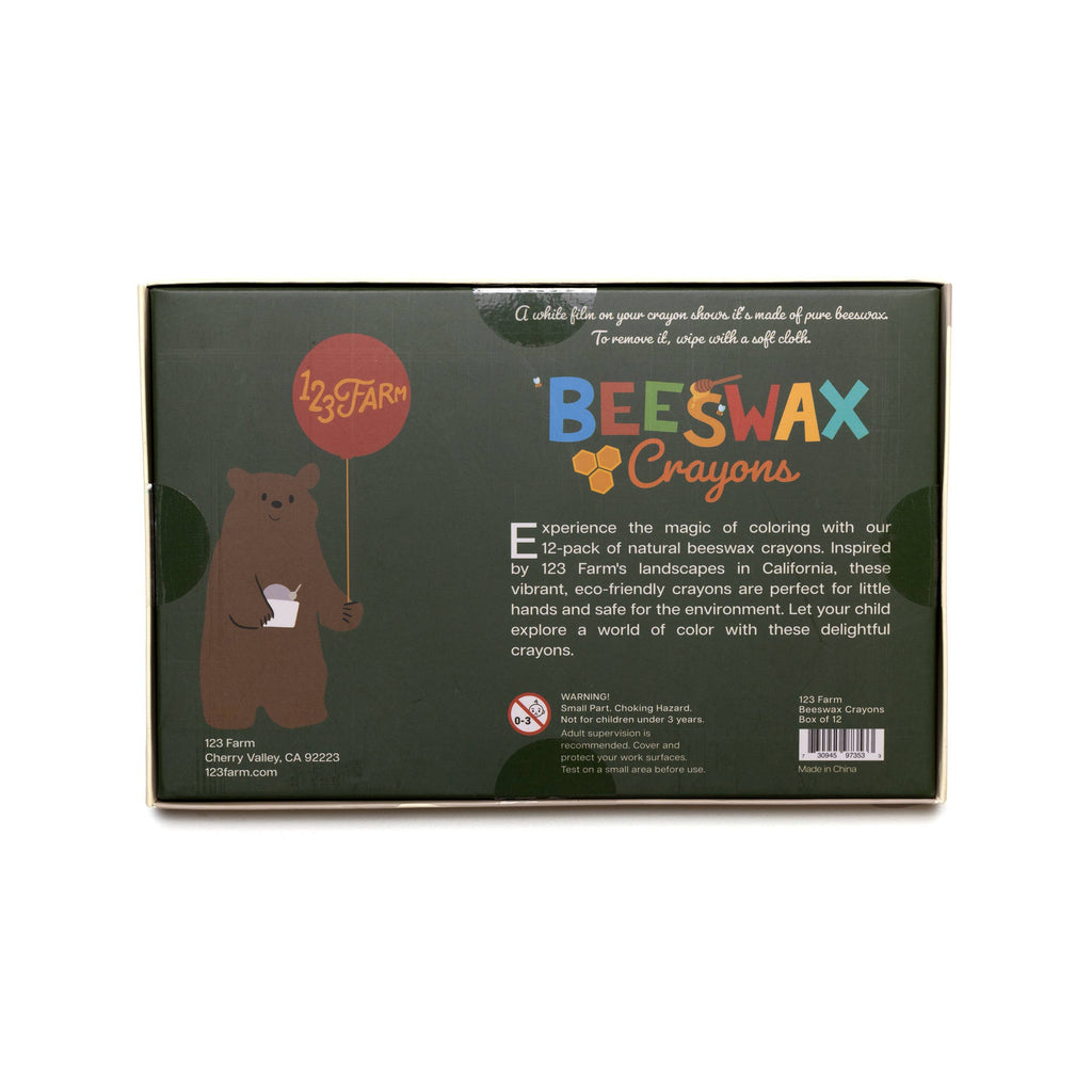 123 Farm 12 Beeswax Crayons – Non-Toxic, Kid-Friendly Design