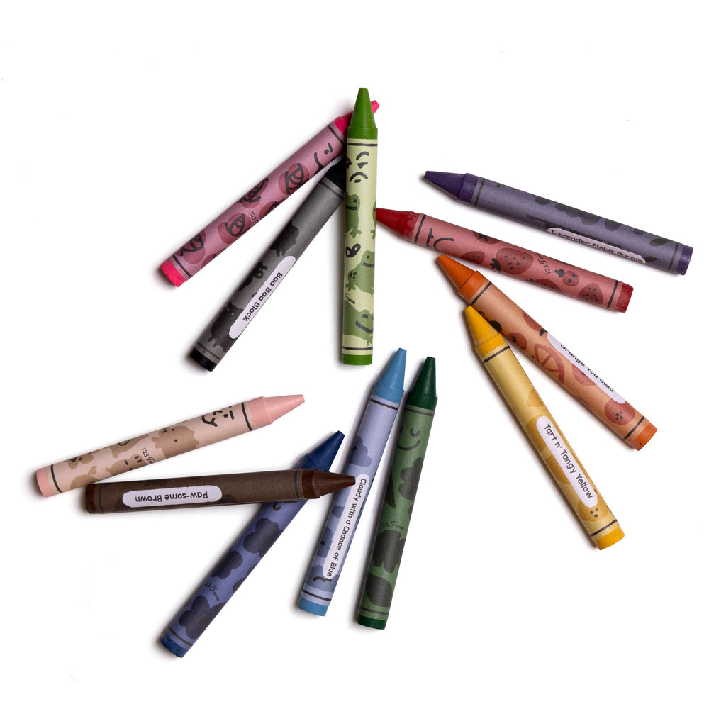 123 Farm 12 Beeswax Crayons – Non-Toxic, Kid-Friendly Design