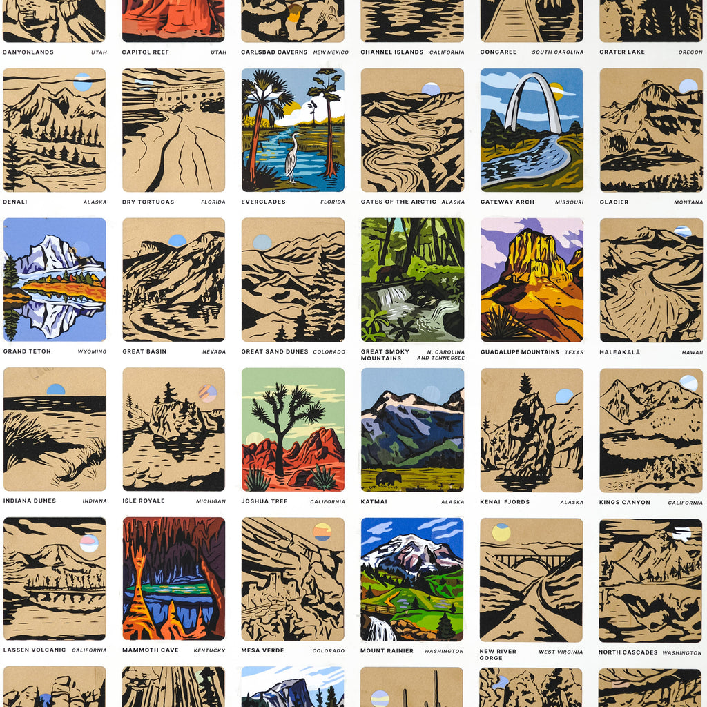 Native Maps National Parks Scratch Off Print, US Bucketlist Travel Map