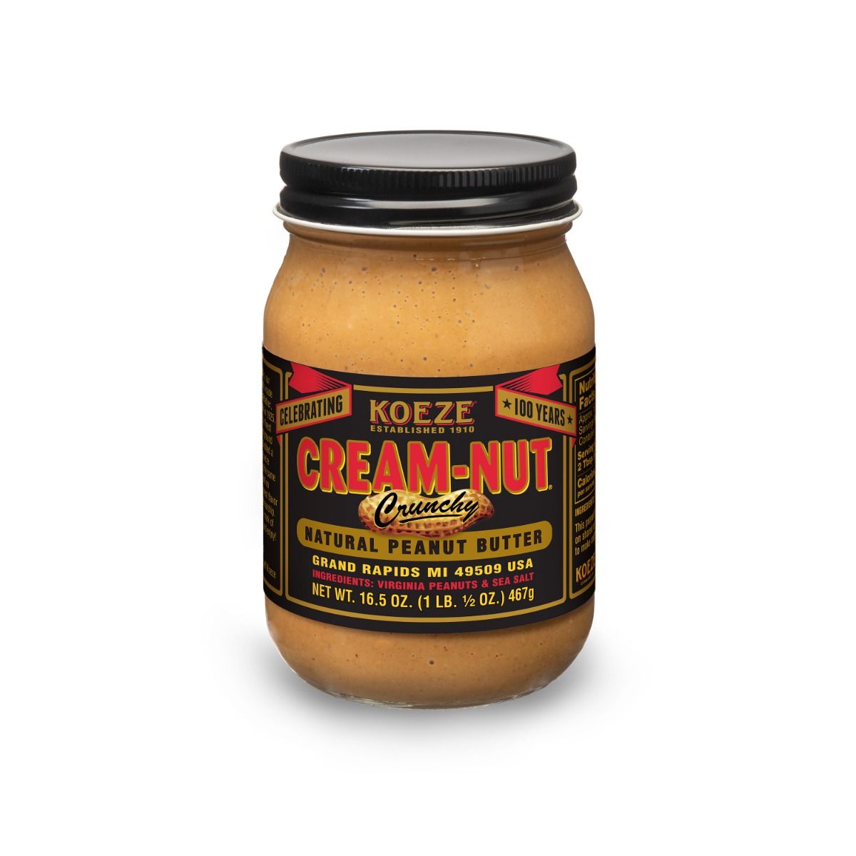 Koeze Cream-Nut All Natural Peanut Butter - Crunchy