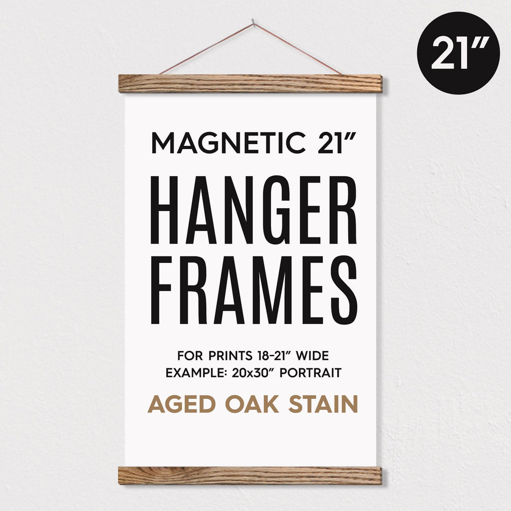 Magnetic Wood Hanging Poster Frame 21"