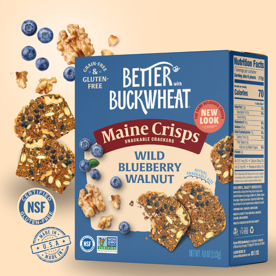 Wild Blueberry Walnut Crisps | Gluten-Free Crackers | Snacks