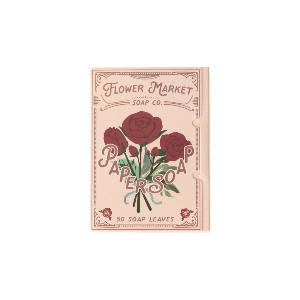 Flower Market Paper Soap – Rose Scent, Travel Size, 50 Sheets