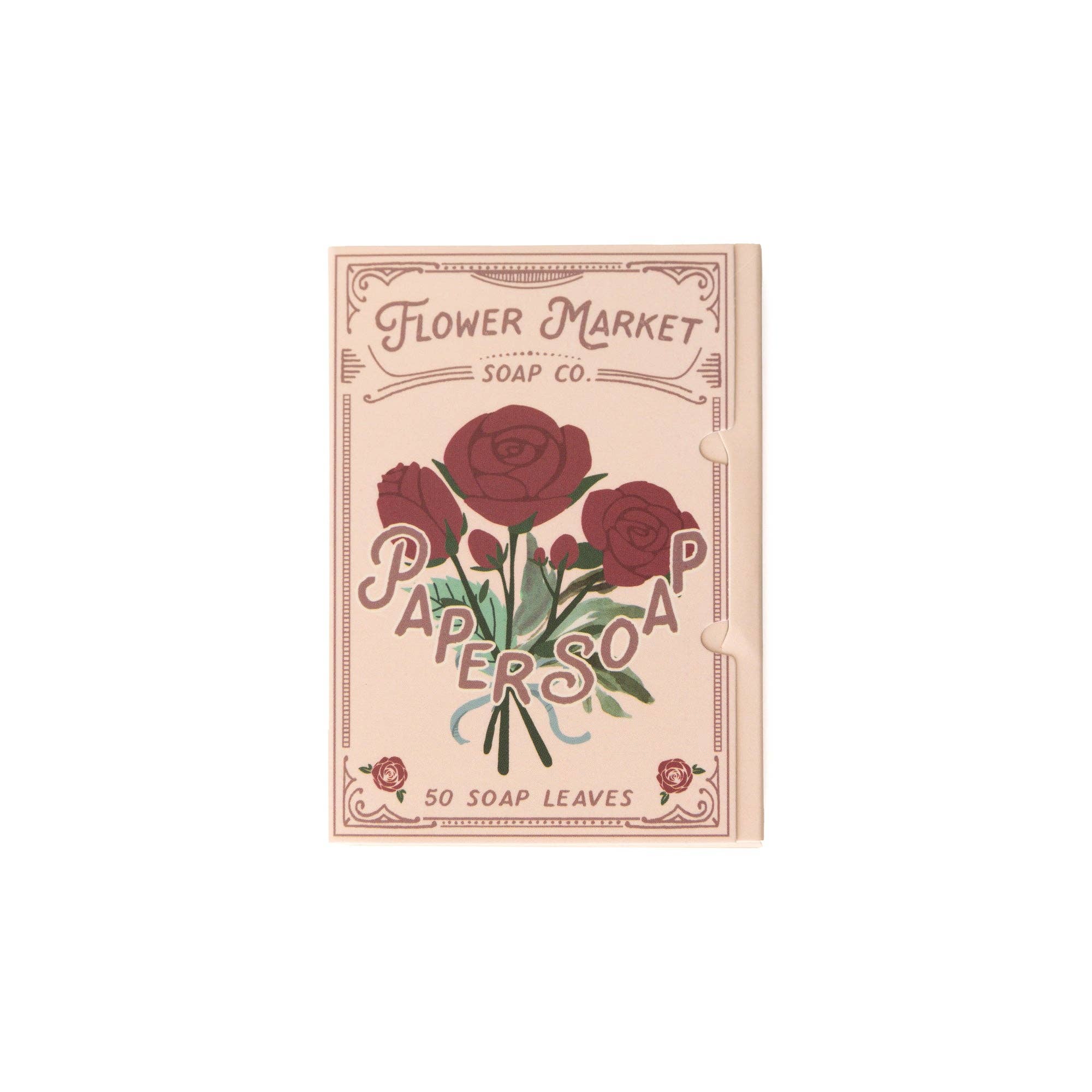Flower Market Paper Soap – Rose Scent, Travel Size, 50 Sheets