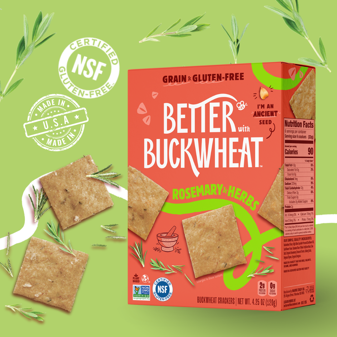 Better with Buckwheat Rosemary + Herbs Crackers | Gluten-Free