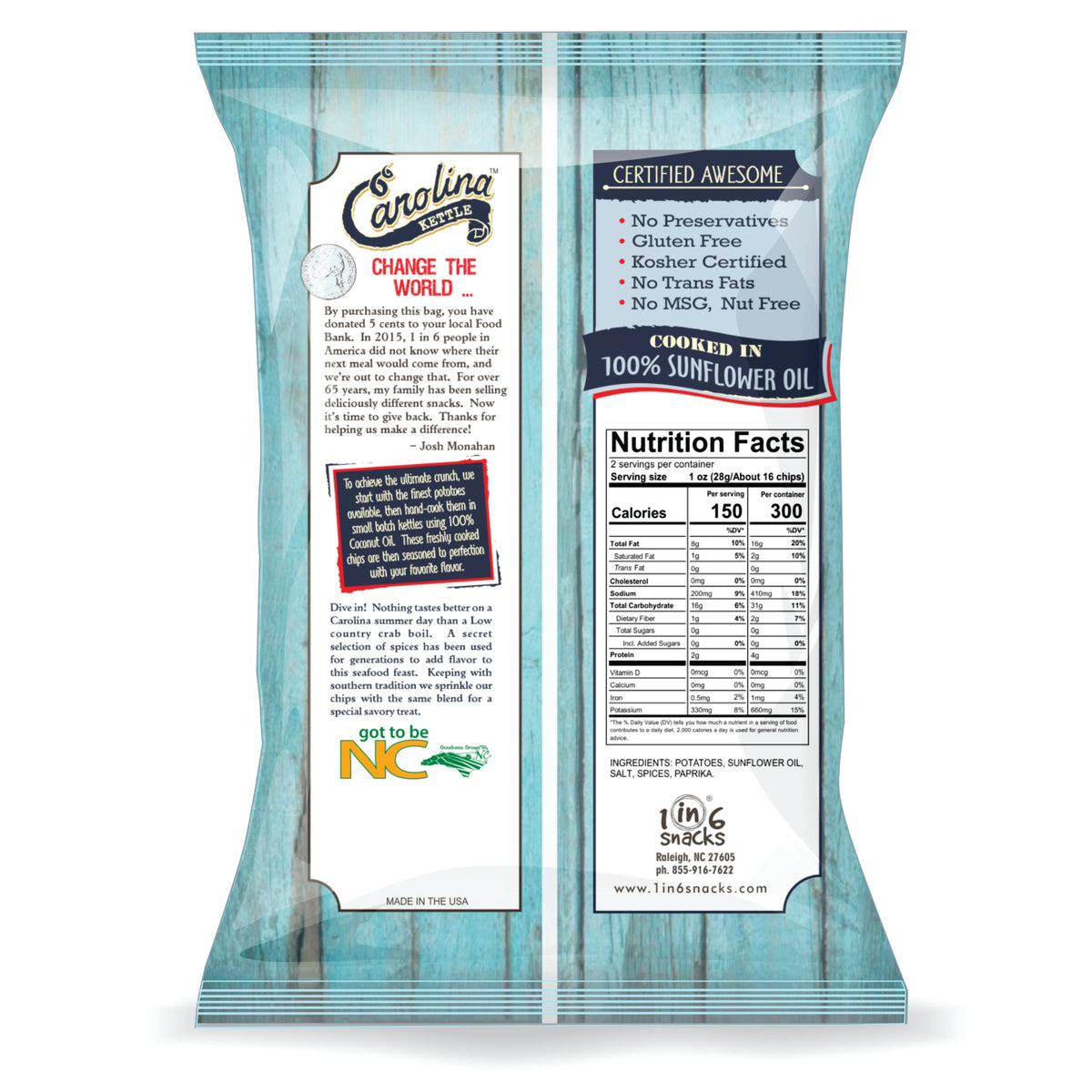 Carolina Kettle Crab Boil Carolina Kettle Chips, 2 oz