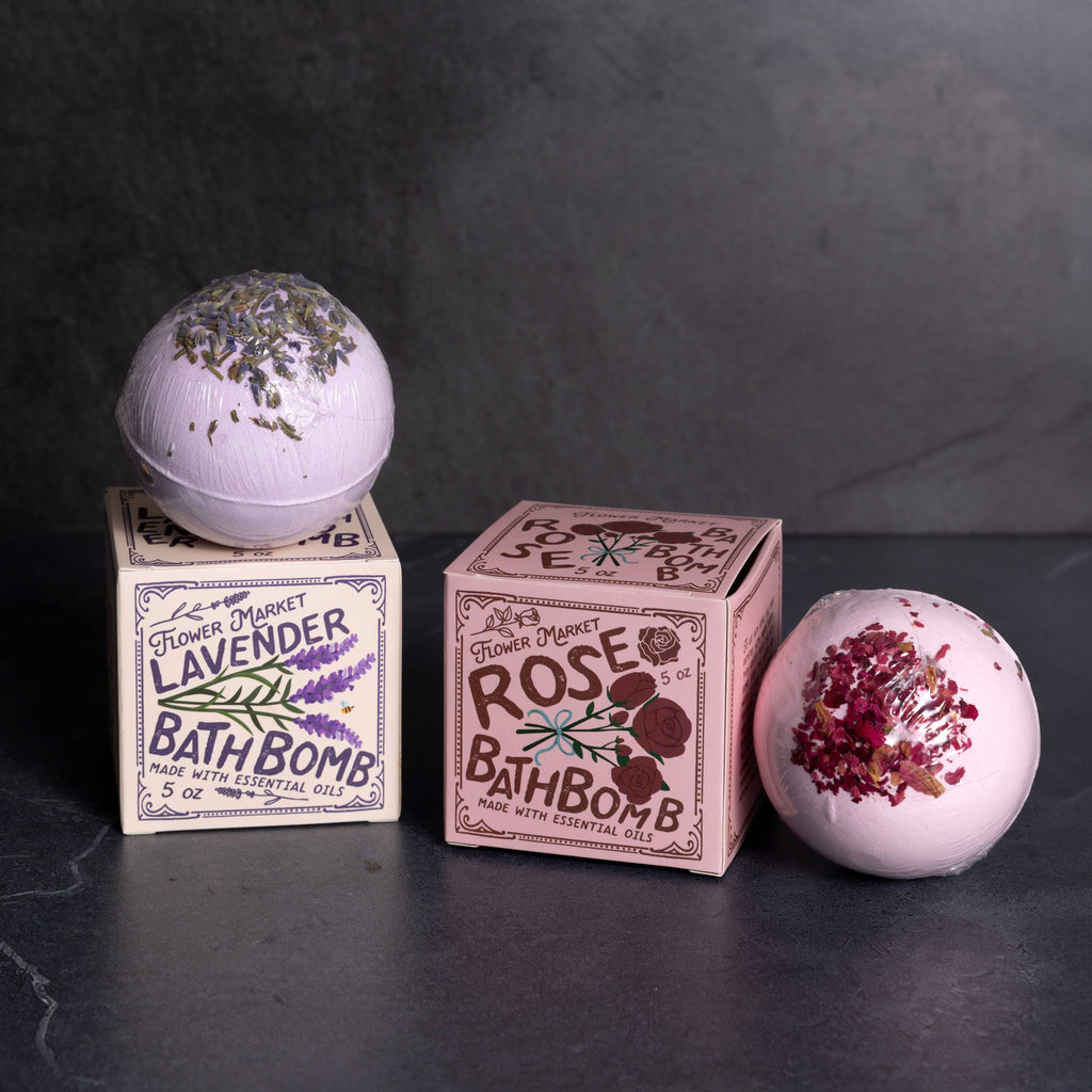 Flower Market Rose Bath Bomb - with Box Aromatherapy 5 oz