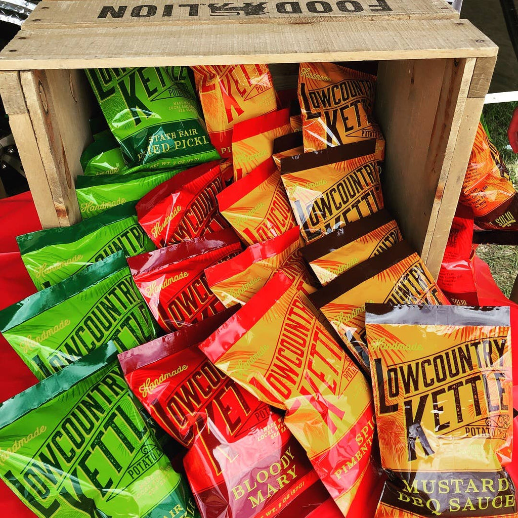Lowcountry Kettle Mustard Bbq Potato Chips - 24 bags