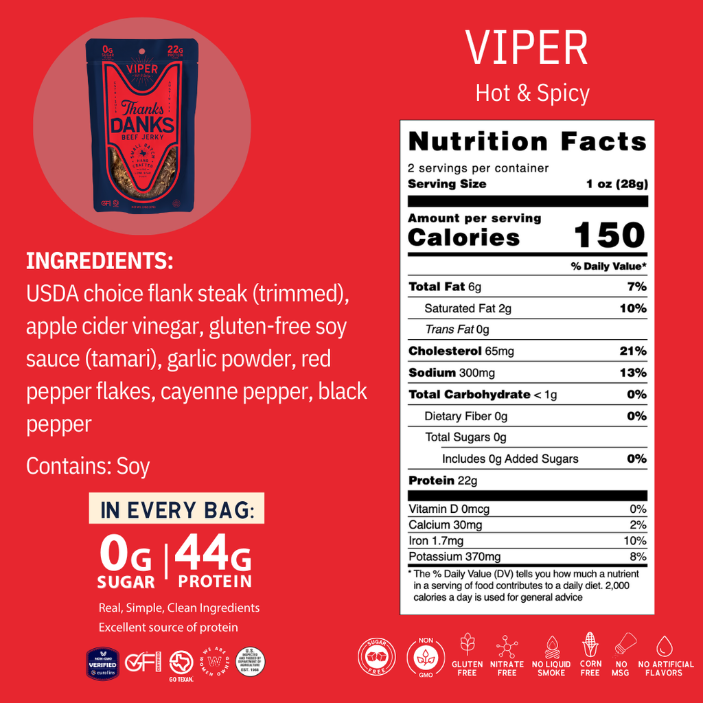 Thanks Danks Small Batch Viper Beef Jerky
