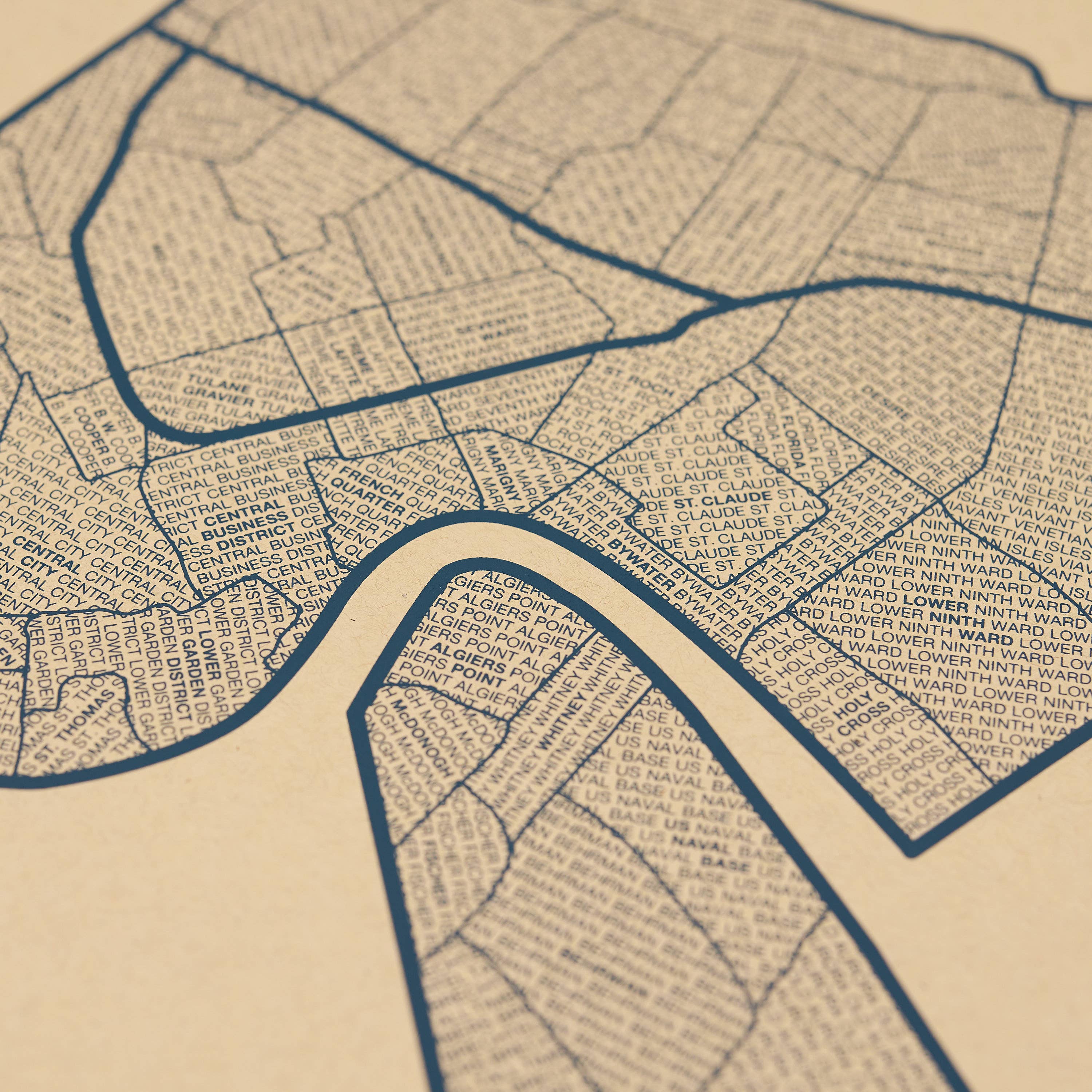 Native Maps New Orleans, LA Neighborhood City Map Poster