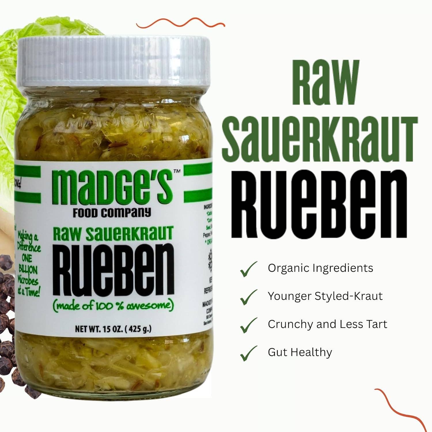 Madge's Rueben Sauerkraut, 15 oz