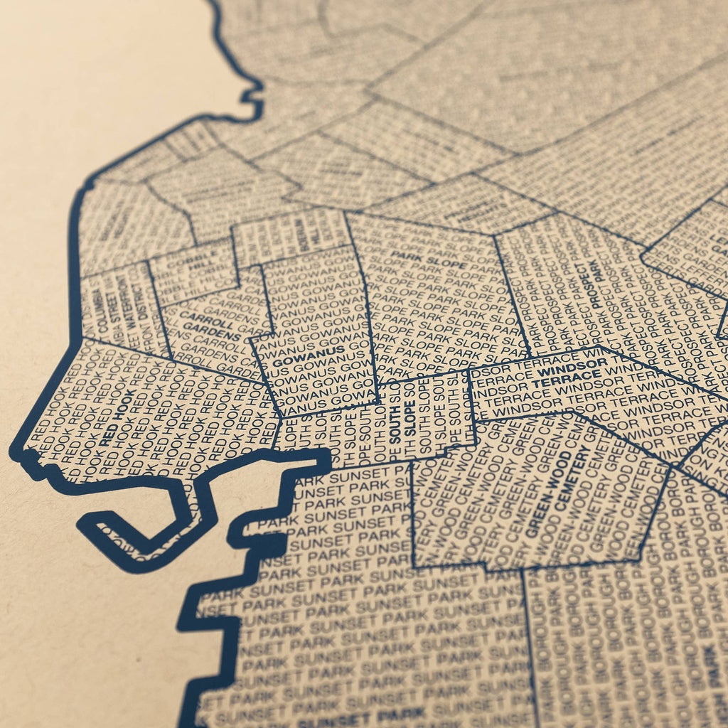 Native Maps Brooklyn, NY Neighborhood City Map Poster