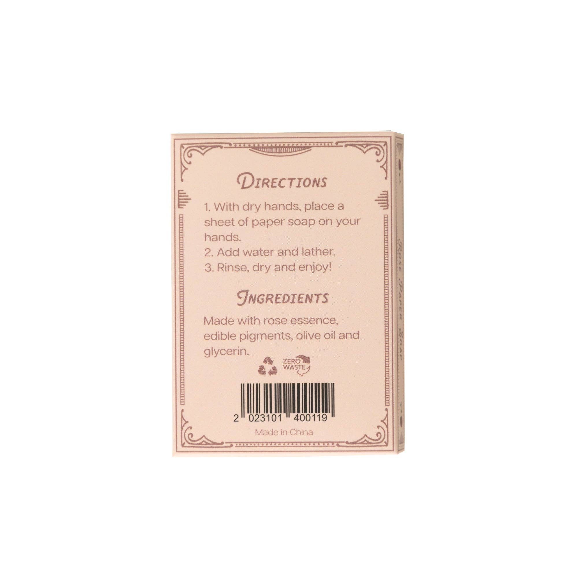 Flower Market Paper Soap – Rose Scent, Travel Size, 50 Sheets