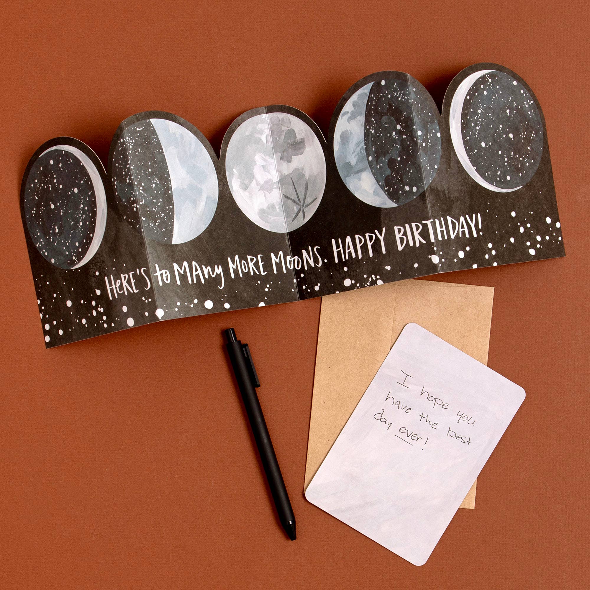 Greeting Card - Many Moons Birthday Accordion