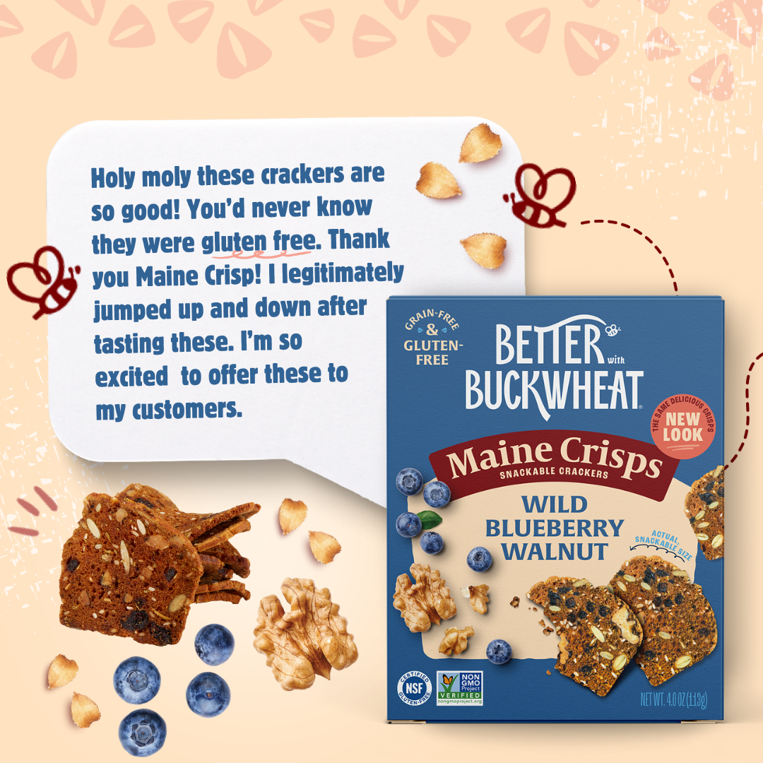 Wild Blueberry Walnut Crisps | Gluten-Free Crackers | Snacks
