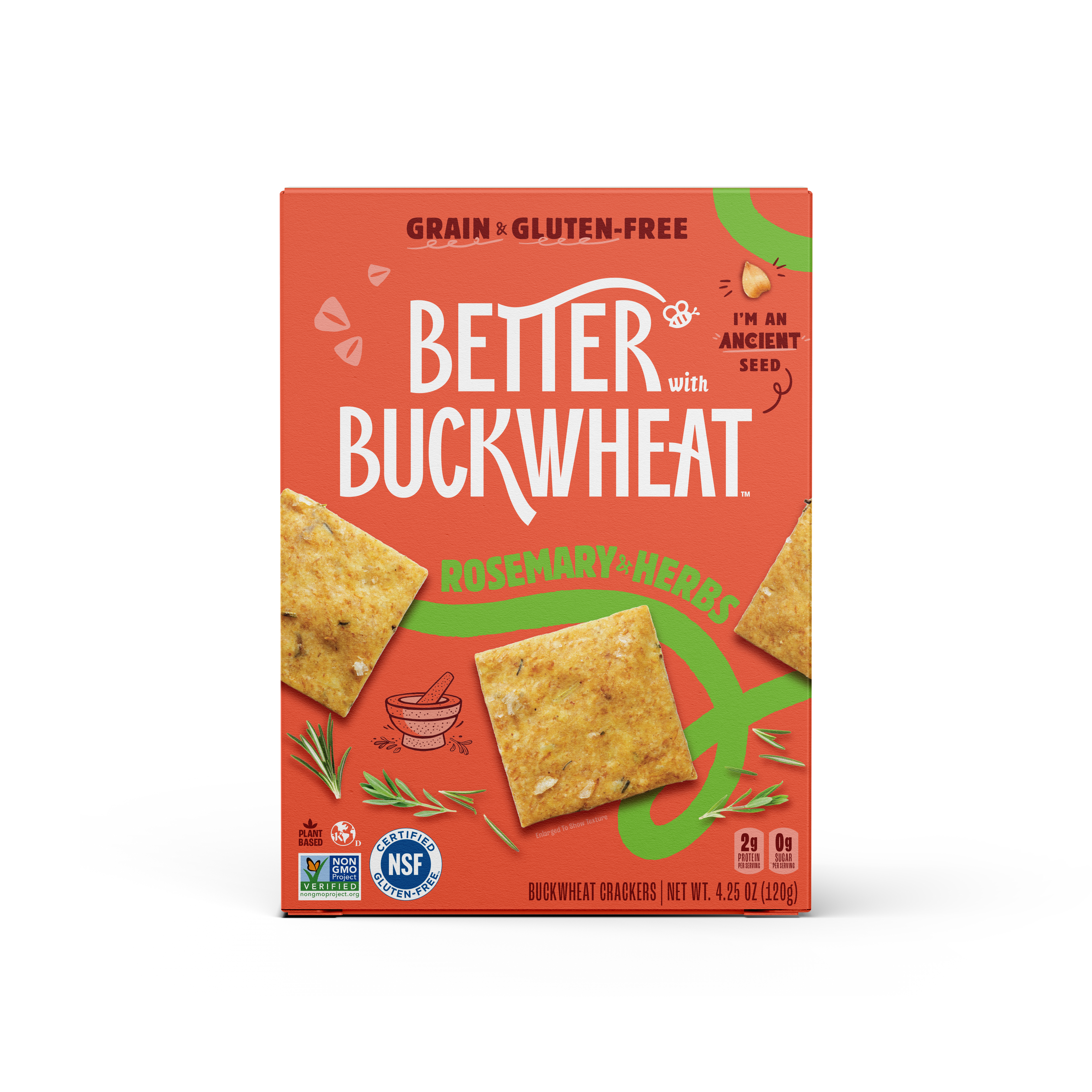 Better with Buckwheat Rosemary + Herbs Crackers | Gluten-Free