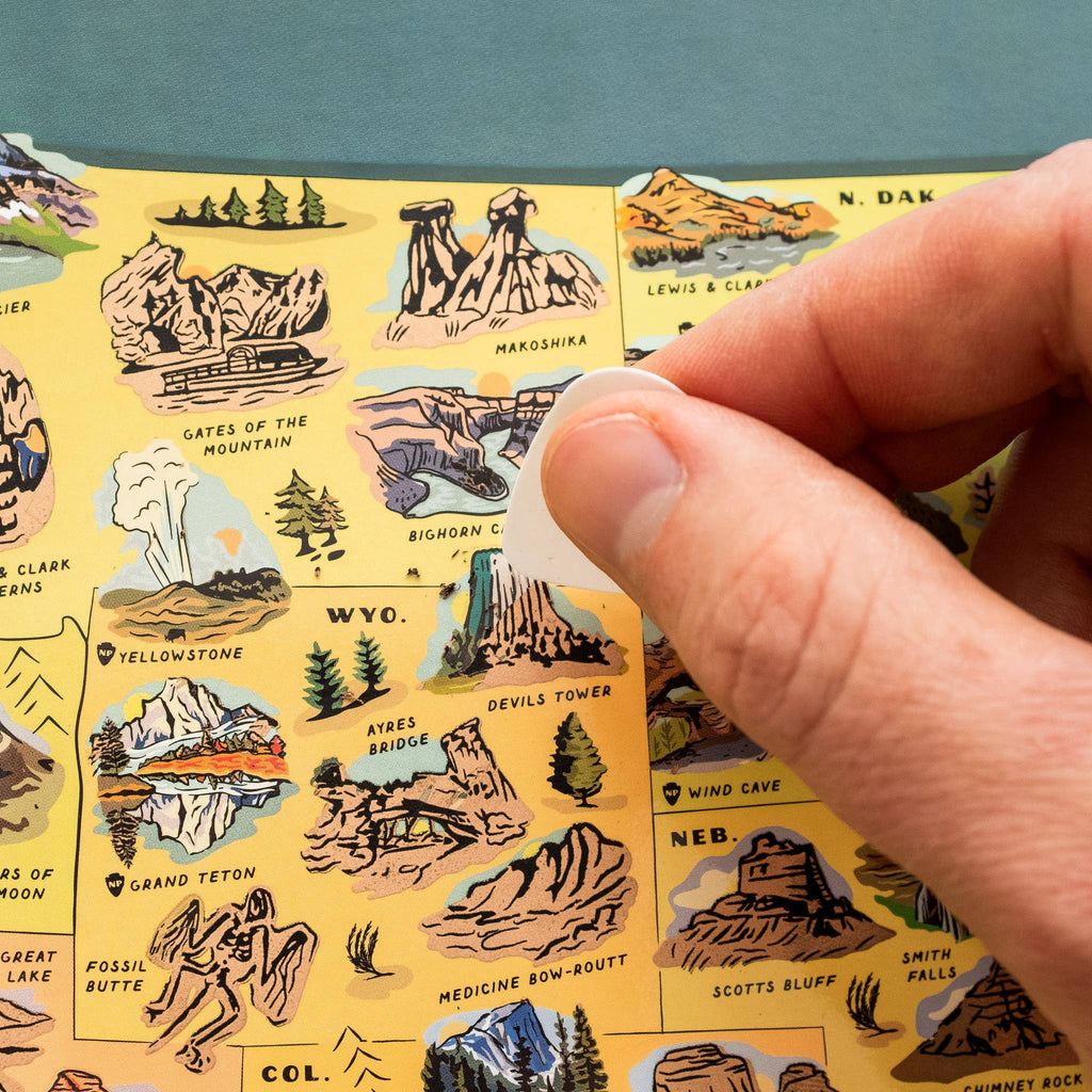 Native Maps Natural Wonders Scratch Off Print + National Parks