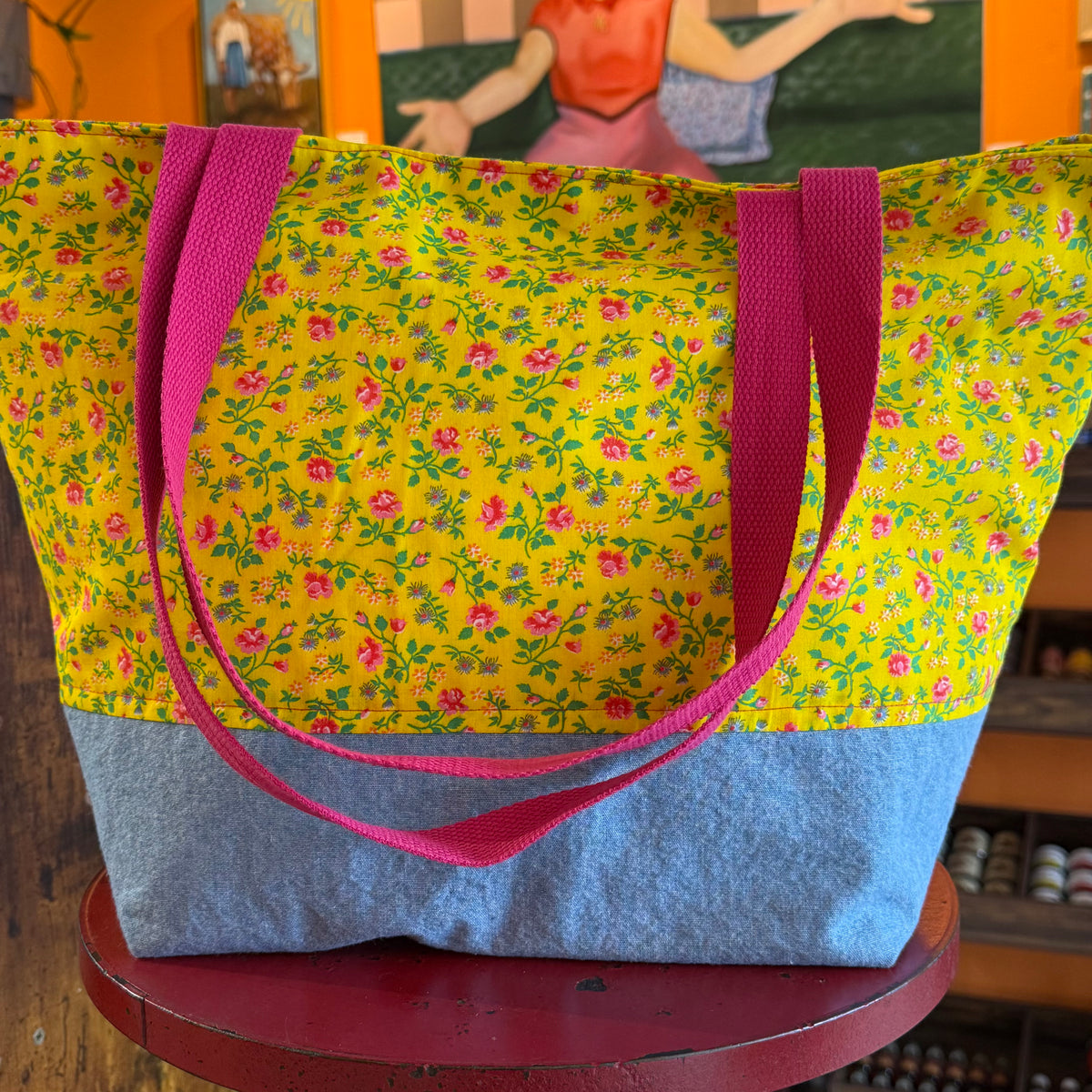 Handmade in Wilmington 100% cotton fabric tote