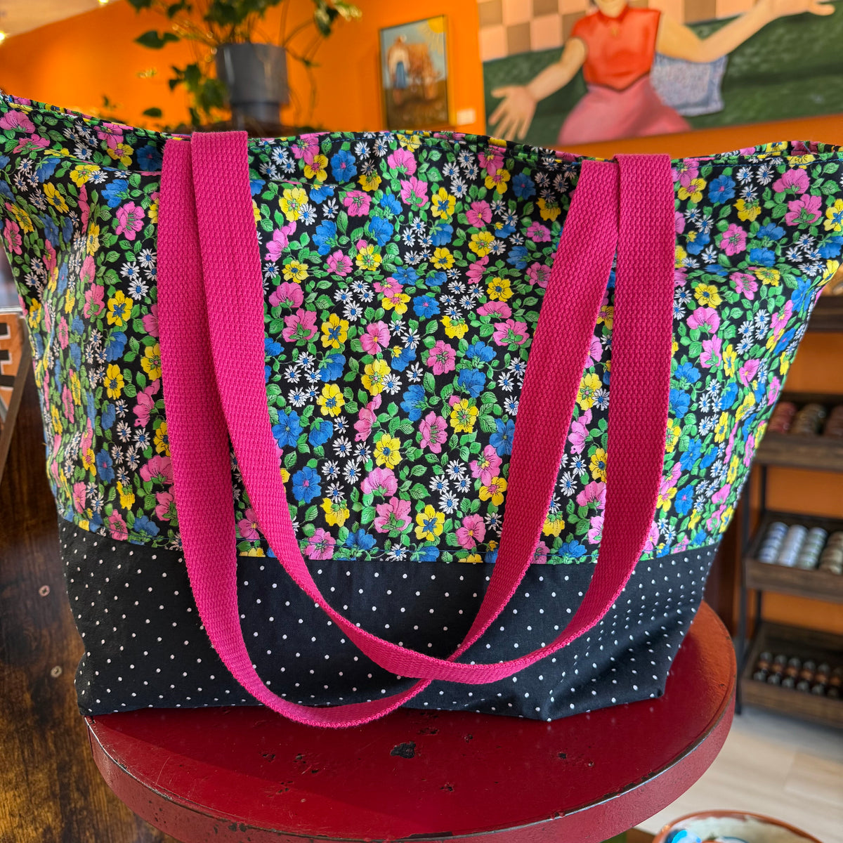 Handmade in Wilmington 100% cotton fabric tote