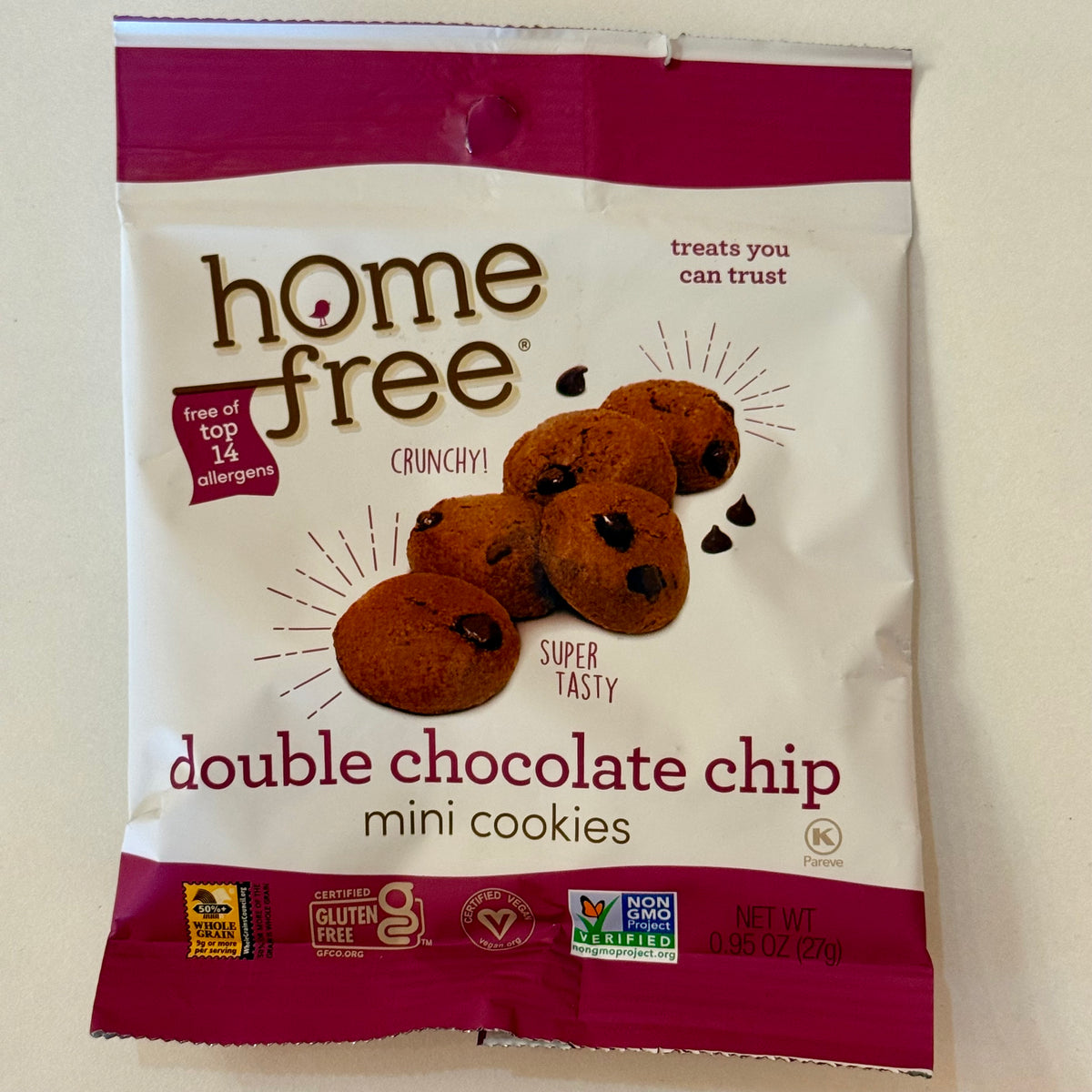 Home Free Gluten Free Allergen Free Cookies, double chocolate chip