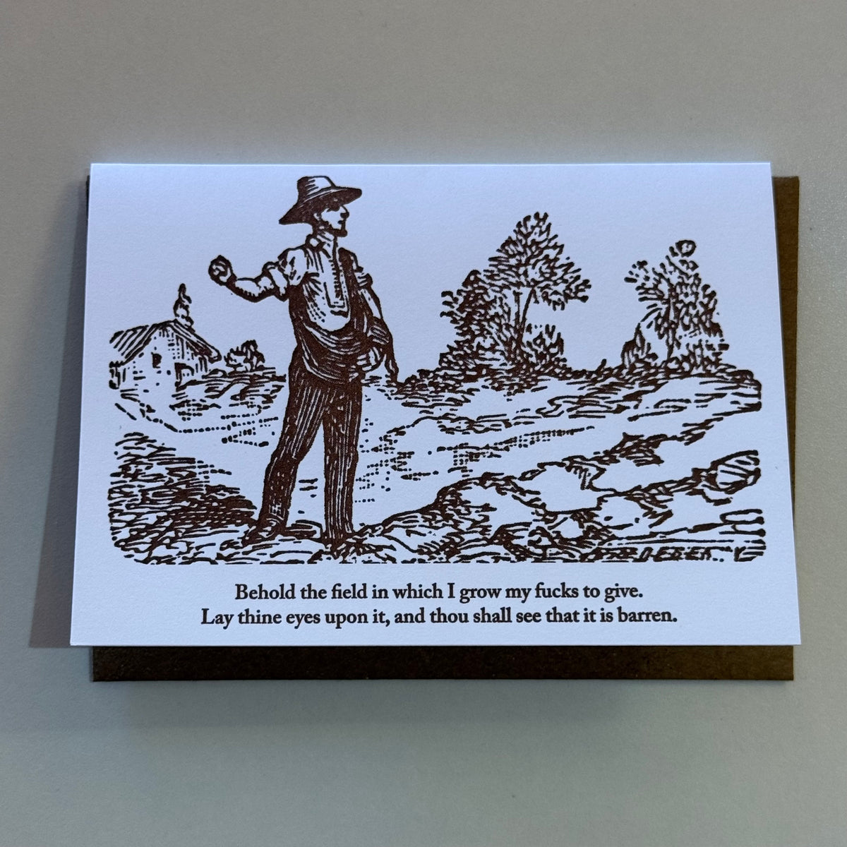 Greeting Card - Blue Barnhouse Behold The Field