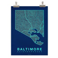 Native Maps Baltimore, MD Neighborhood City Map Poster