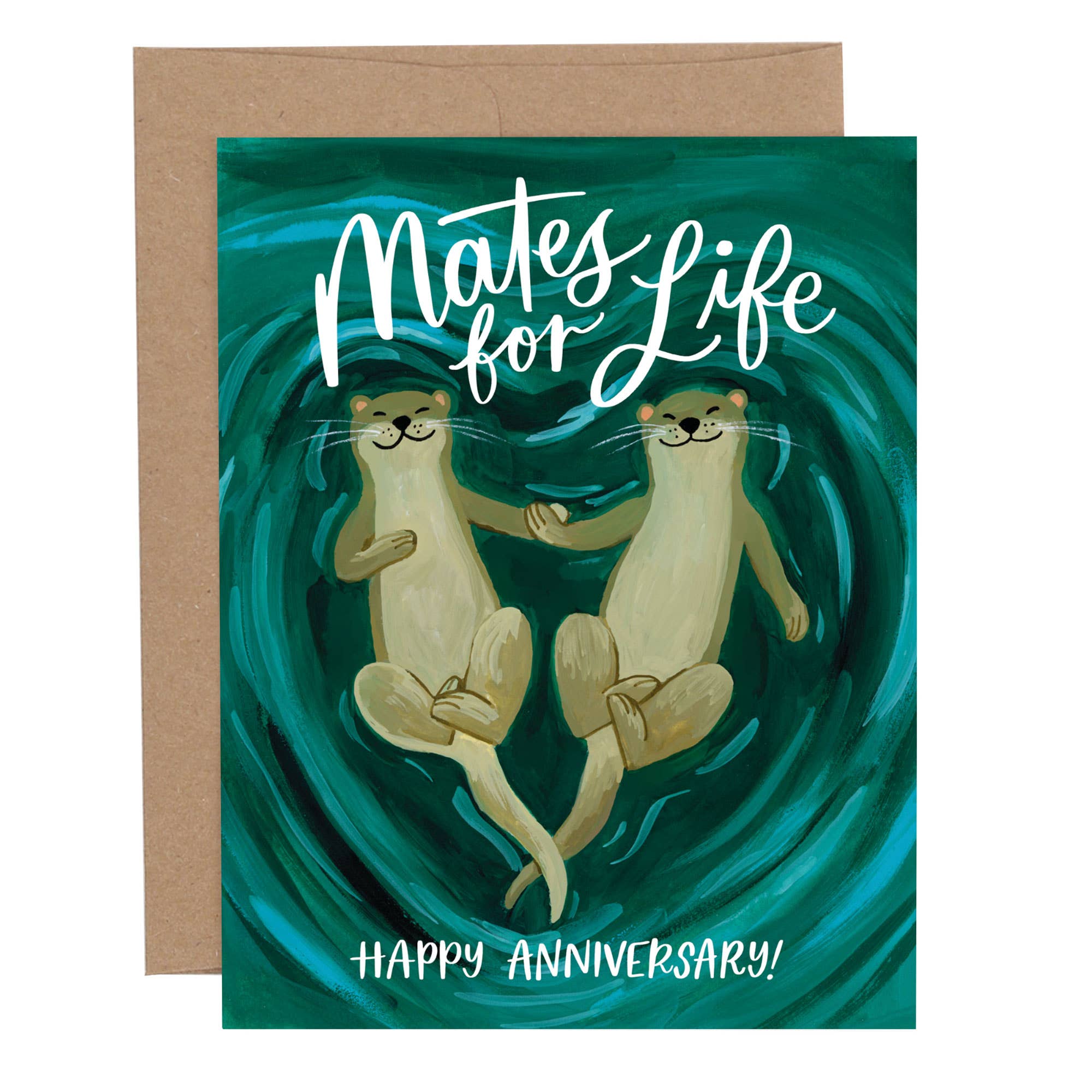 Greeting Card - Otters Anniversary Love