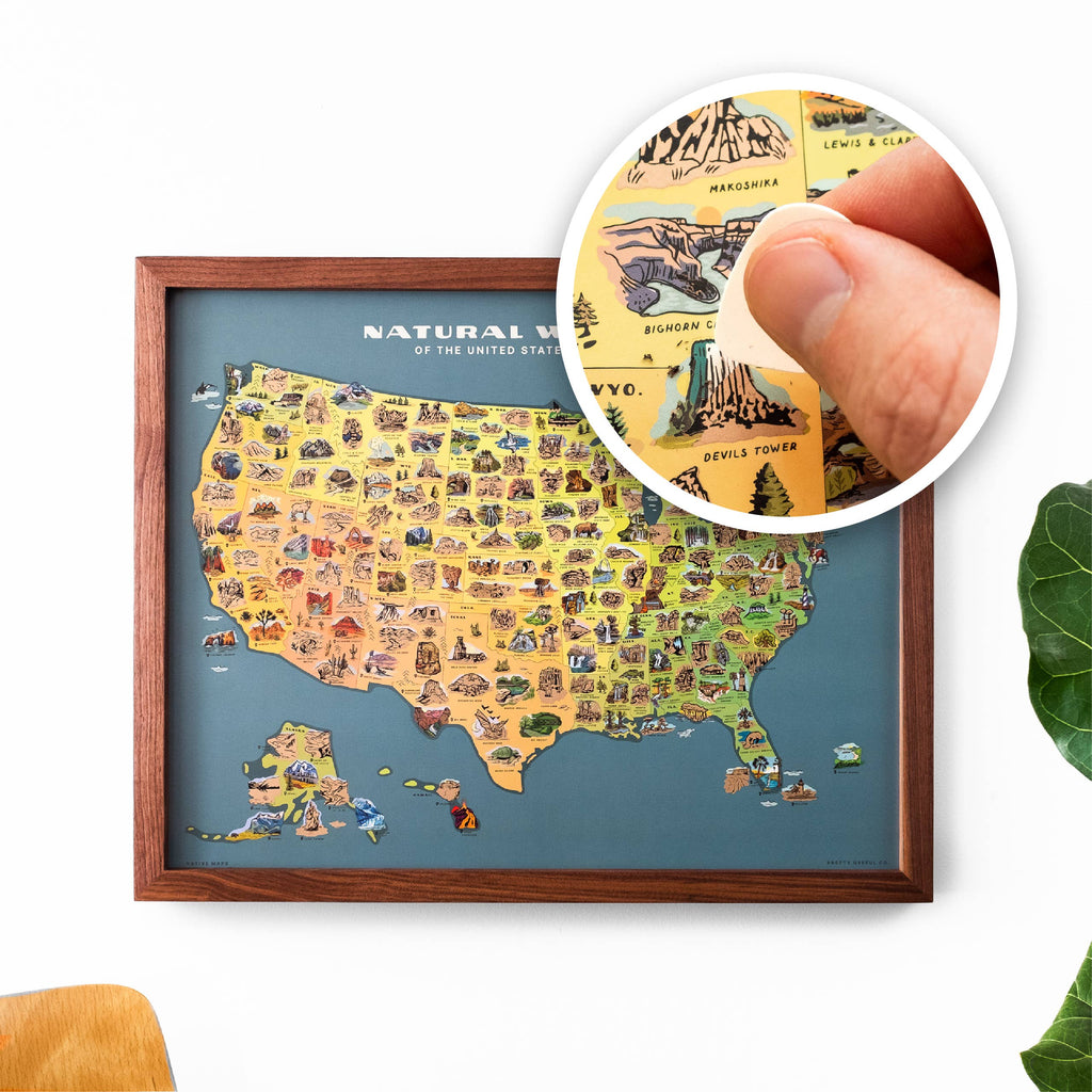 Native Maps Natural Wonders Scratch Off Print + National Parks