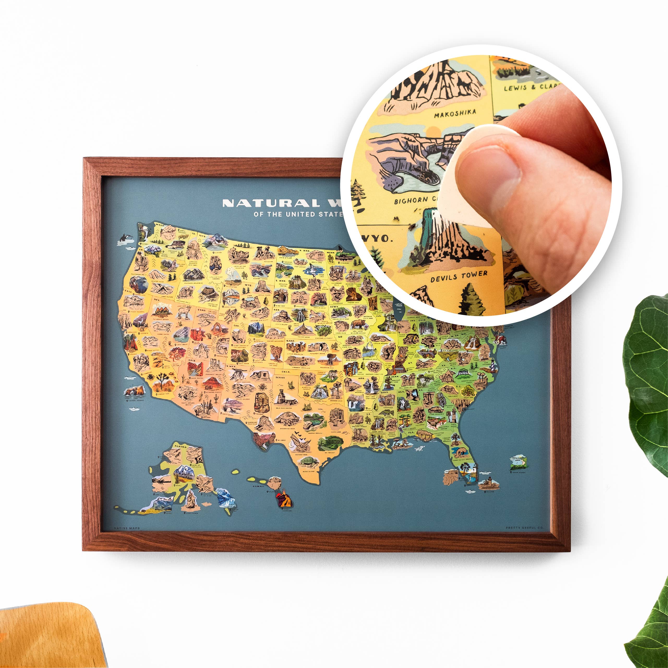Native Maps Natural Wonders Scratch Off Print + National Parks